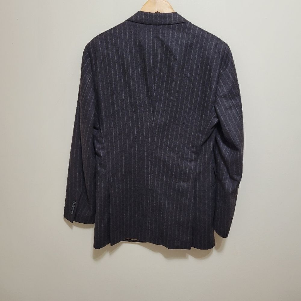 Paul Stuart Wool Blazer Dark Gray Striped Size 41 XL - Picture 7 of 13